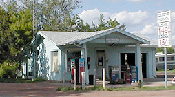 An old gas station that looks like a small house